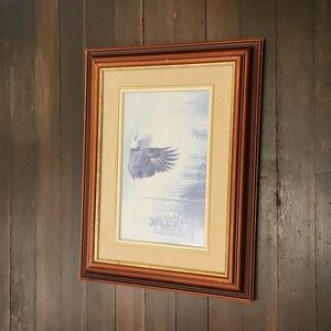 Vintage Solid Wood Frame with Robert Bateman Cut Out Picture